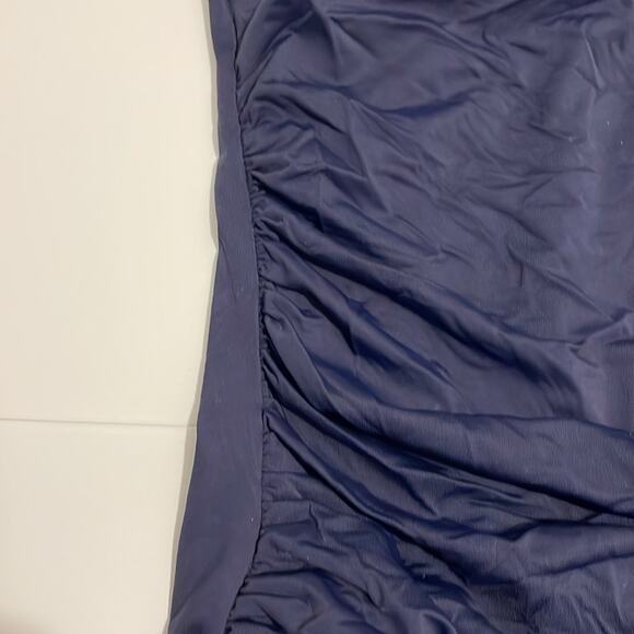 Mycoco Brand Women's Size 8 One Shoulder Ruched Ruffle Monokini Swimsuit Navy - Picture 5 of 6